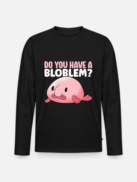 Cute Blob Fish Ugly Fish - Men's Premium Organic Long Sleeve Shirt - black