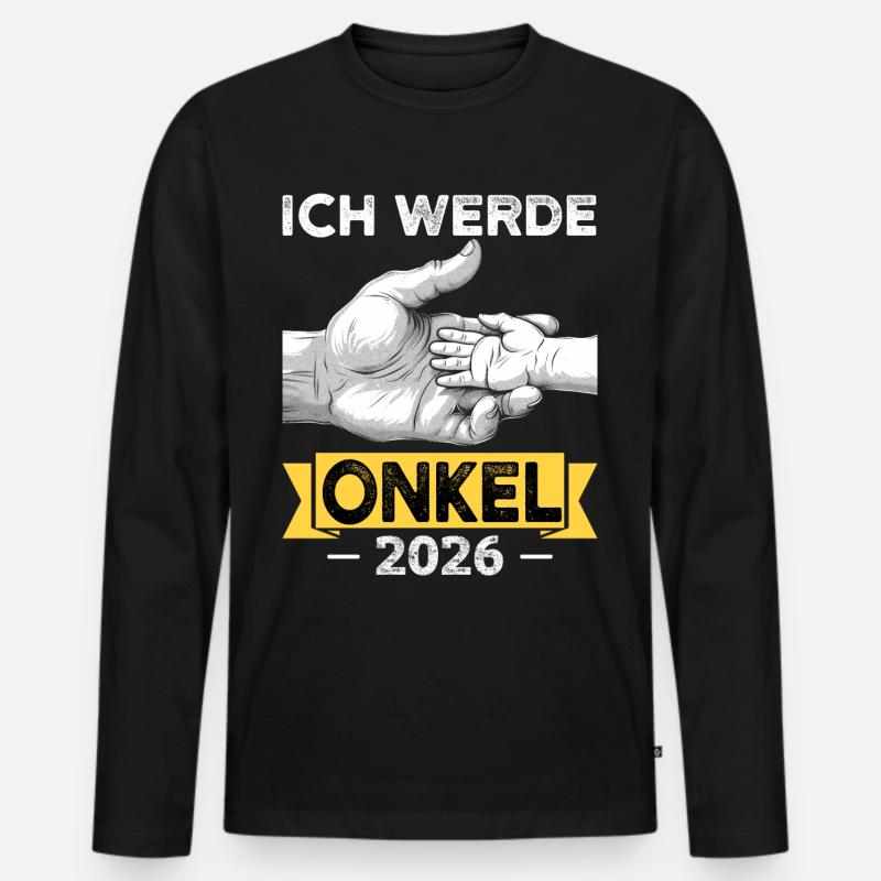 scIch werde Onkel 2026 - Männer Premium Bio Langarmshirt - Schwarz