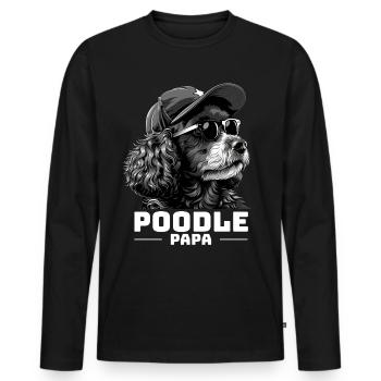Poodle Dad - Men's Premium Organic Long Sleeve Shirt - black - Front - Nico (187cm)