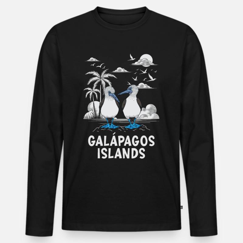 Galapagos Islands - Männer Premium Bio Langarmshirt - Schwarz