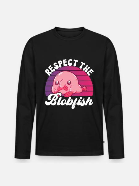 Cute Blob Fish Ugly Fish - Men's Premium Organic Long Sleeve Shirt - black