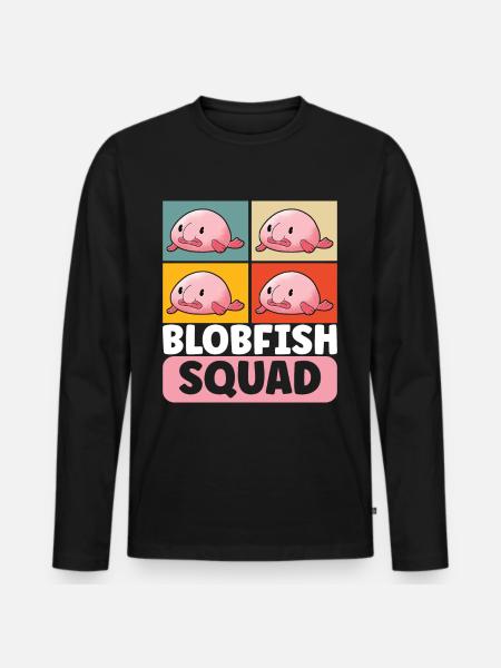 Cute Blob Fish Ugly Fish - Men's Premium Organic Long Sleeve Shirt - black
