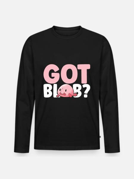 Cute Blob Fish Ugly Fish - Men's Premium Organic Long Sleeve Shirt - black