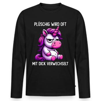 La peluche est souvent confondue avec l’épais - T-shirt manches longues Premium bio Homme - noir - Devant - Nico (187cm)
