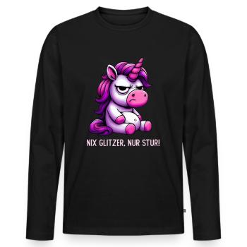 Rien ne brille, juste têtu - T-shirt manches longues Premium bio Homme - noir - Devant - Nico (187cm)