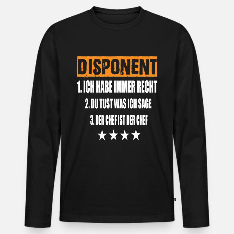 Disponent - Männer Premium Bio Langarmshirt - Schwarz