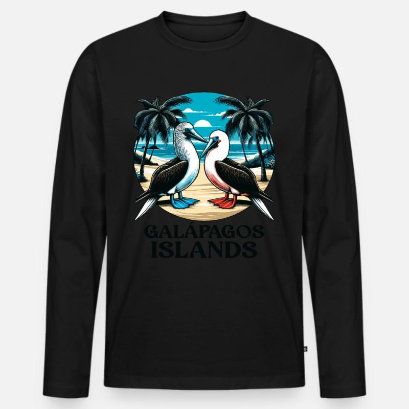 Galapagos Islands - Männer Premium Bio Langarmshirt - Schwarz