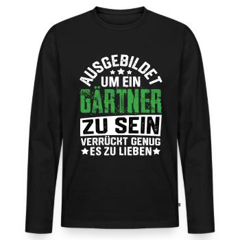 Gardener Garden Horticulture Horticultural Saying - Men's Premium Organic Long Sleeve Shirt - black - Front - Nico (187cm)