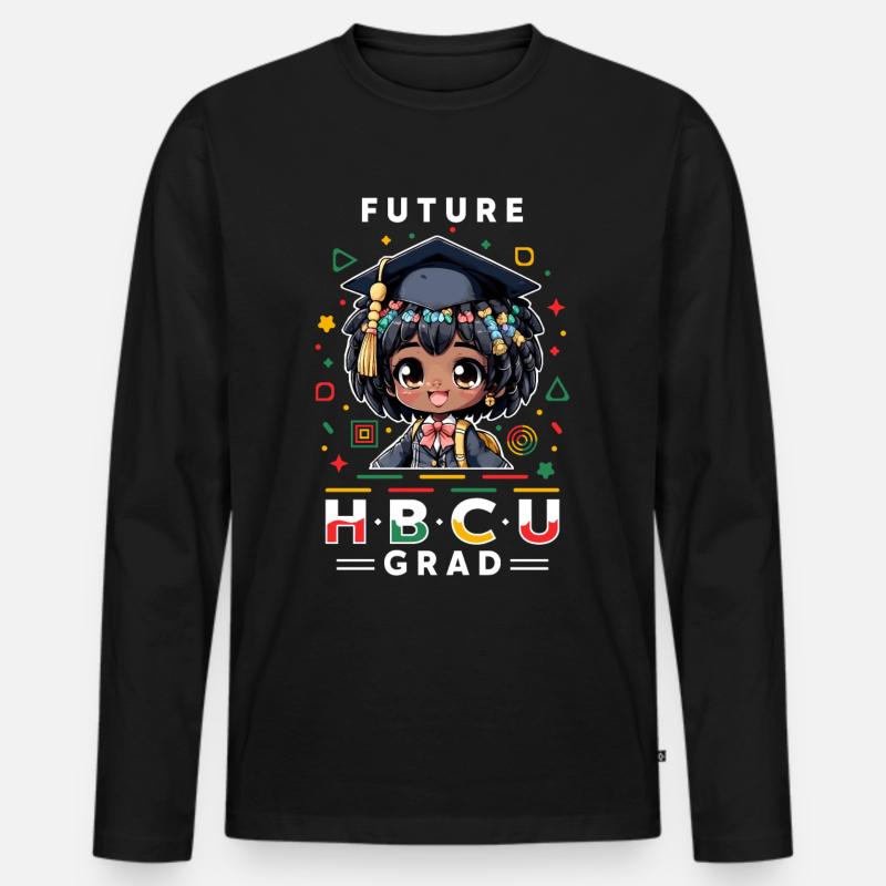 Future HBCU - Männer Premium Bio Langarmshirt - Schwarz