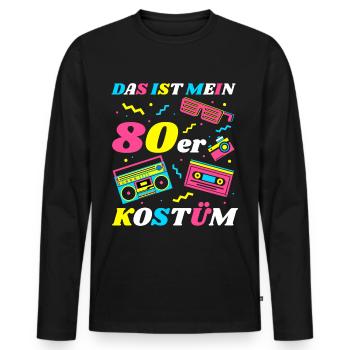 This is my 80s Costume Theme 80s Party Costume - Men's Premium Organic Long Sleeve Shirt - black - Front - Nico (187cm)