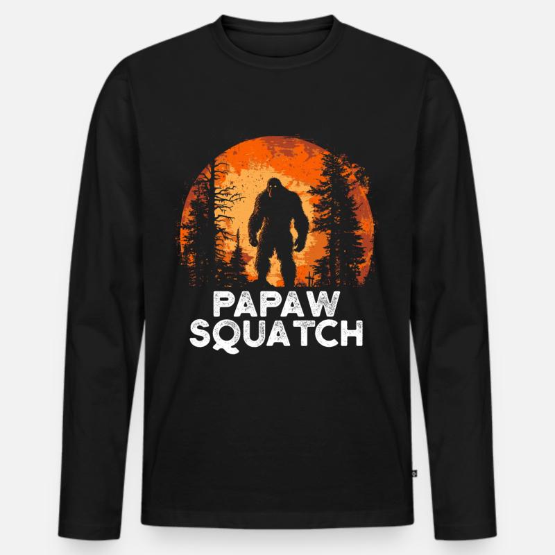 Papaw Squatch - Männer Premium Bio Langarmshirt - Schwarz