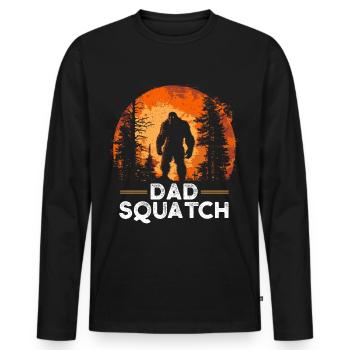 Papa Squatch - T-shirt manches longues Premium bio Homme - noir - Devant - Nico (187cm)