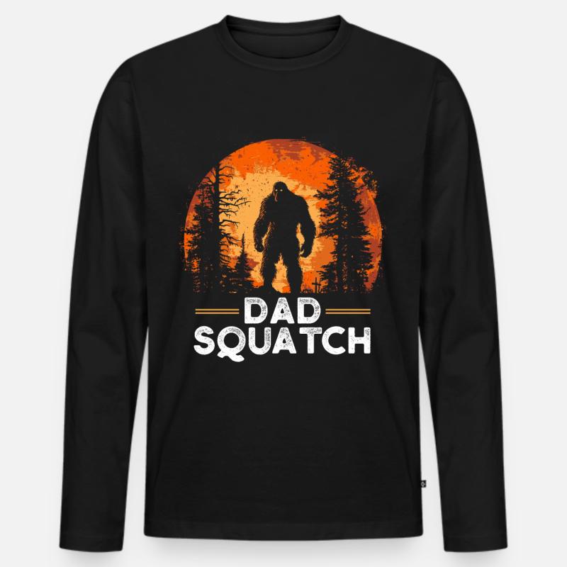 Dad Squatch - Männer Premium Bio Langarmshirt - Schwarz