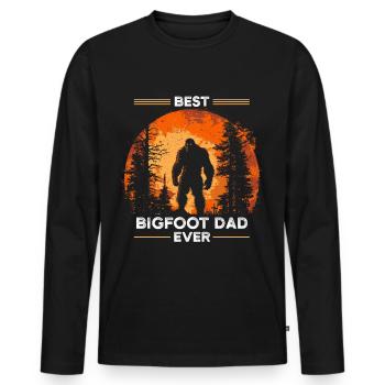 Best Bigfoot Dad Ever - Männer Premium Bio Langarmshirt - Schwarz - Vorne - Nico (187cm)