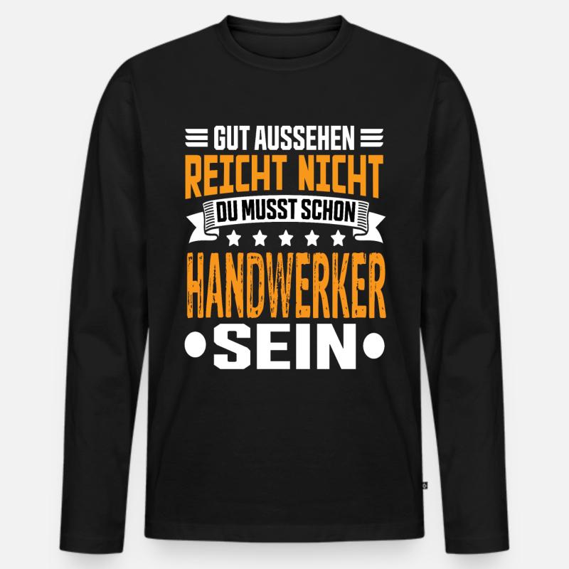 Handwerker - Männer Premium Bio Langarmshirt - Schwarz