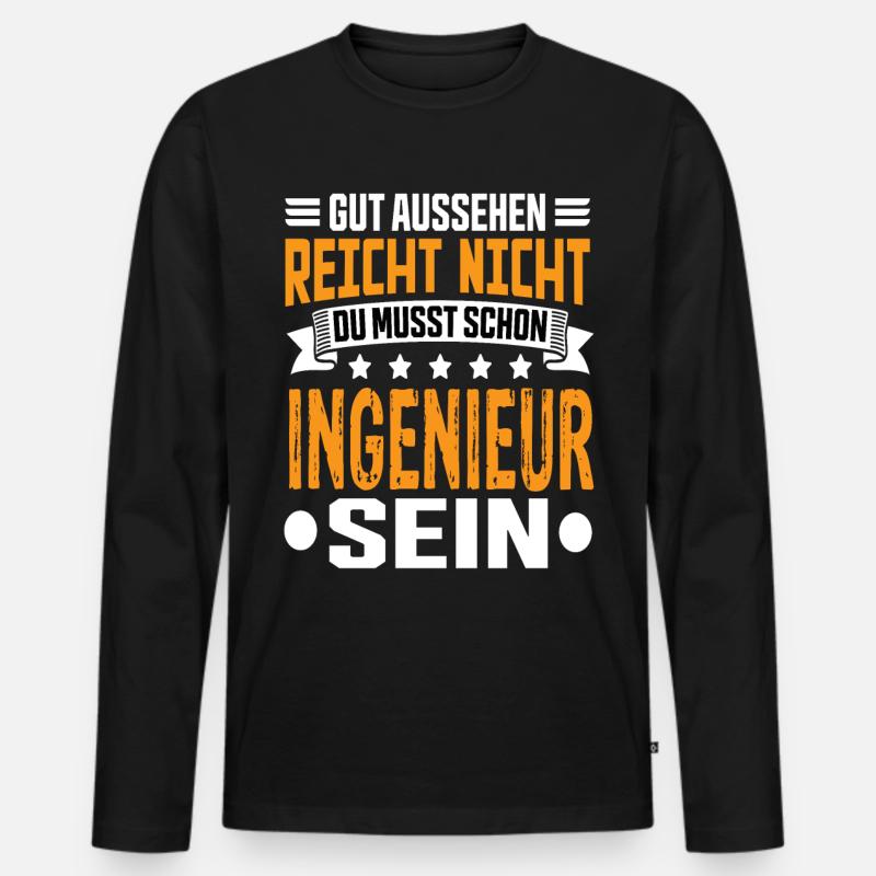 Ingenieur - Männer Premium Bio Langarmshirt - Schwarz