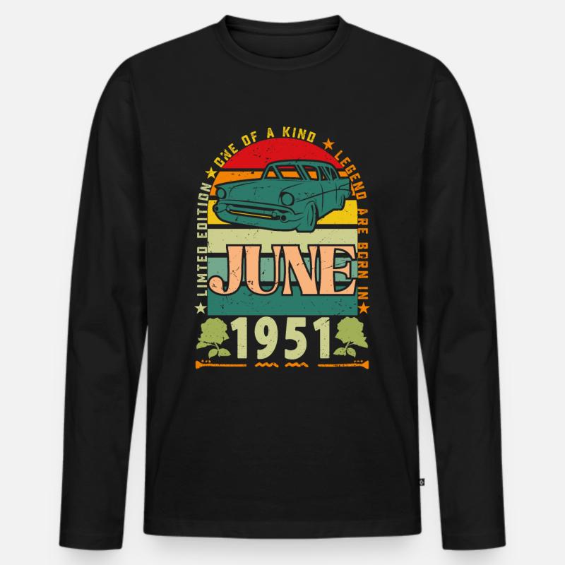 Juni 1951 Geburtstagsgeschenk. Juni 1951 Juni 1951 - Männer Premium Bio Langarmshirt - Schwarz