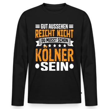 Cologne Cologne NRW Rhineland Cologne Saying - Men's Premium Organic Long Sleeve Shirt - black - Front - Nico (187cm)