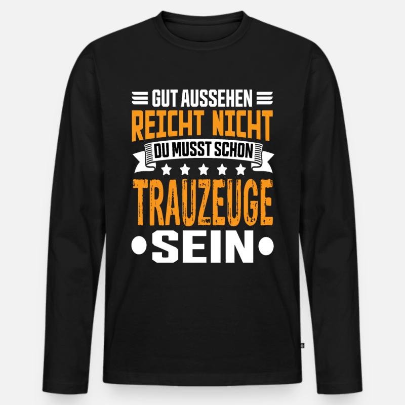 Trauzeuge - Männer Premium Bio Langarmshirt - Schwarz