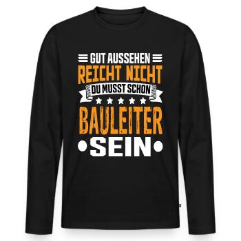 Directeur de la construction Gestion de la construction Meilleur directeur de la construction - T-shirt manches longues Premium bio Homme - noir - Devant - Nico (187cm)