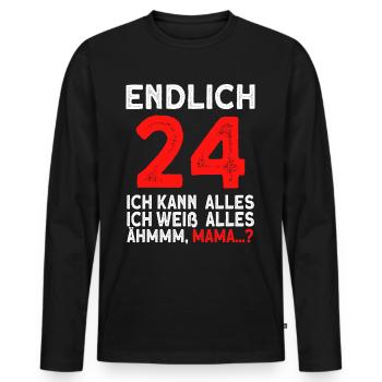 Finally 24 I can do everything I know everything - Men's Premium Organic Long Sleeve Shirt - black - Front - Nico (187cm)