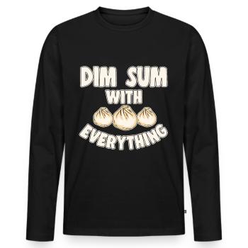 Délicieux Cuisine Asiatique Bao Bun Drôle Dim Sum - T-shirt manches longues Premium bio Homme - noir - Devant - Nico (187cm)