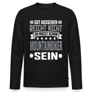 Mountain bike Bike Mountain biker Mountain biking - Men's Premium Organic Long Sleeve Shirt - black - Front - Nico (187cm)