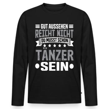 Dancer - Men's Premium Organic Long Sleeve Shirt - black - Front - Nico (187cm)