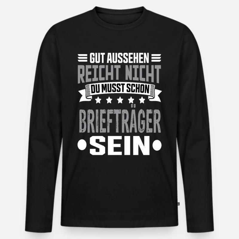 Briefträger - Männer Premium Bio Langarmshirt - Schwarz