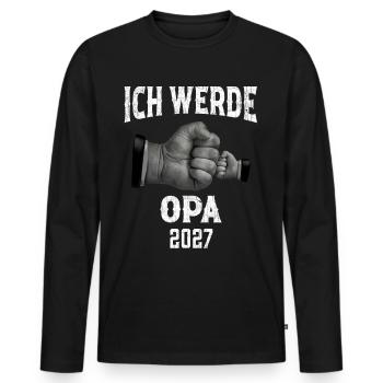 Ich werde Opa 2027 - Männer Premium Bio Langarmshirt - Schwarz - Vorne - Nico (187cm)