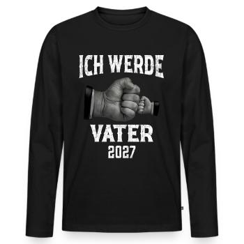 I'm going to be a father in 2027 - Men's Premium Organic Long Sleeve Shirt - black - Front - Nico (187cm)