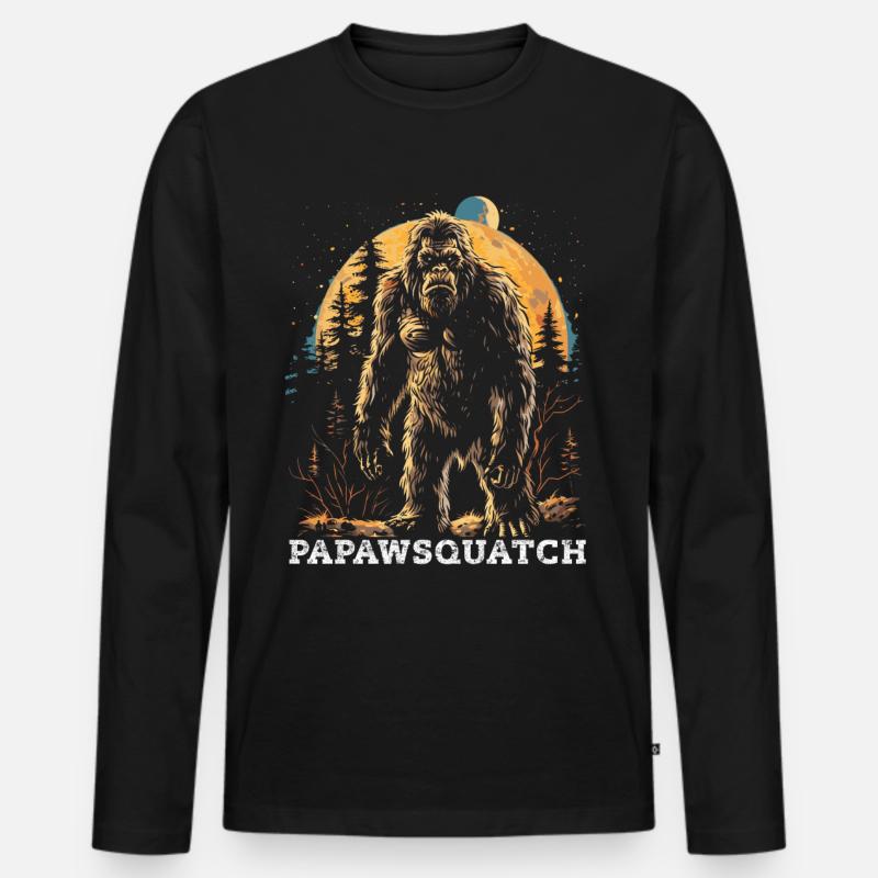 Papaw Squatch - Männer Premium Bio Langarmshirt - Schwarz