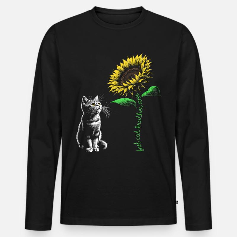 Best Cat Brother Ever - Männer Premium Bio Langarmshirt - Schwarz