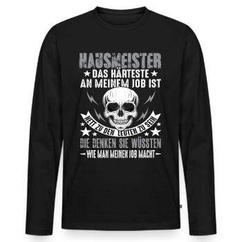 Caretaker Building Building Technician Saying - Men's Premium Organic Long Sleeve Shirt - black - Front - Nico (187cm)