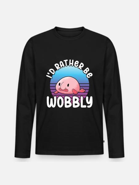 Poisson blob mignon poisson laid - T-shirt manches longues Premium bio Homme - noir