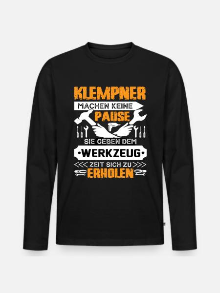 Plumbers don't take a break - Men's Premium Organic Long Sleeve Shirt - black