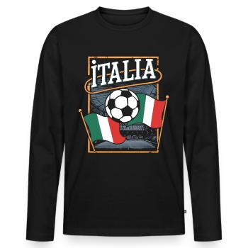 Maillot Italie 2024 Italie Italie Rome Turin Milan - T-shirt manches longues Premium bio Homme - noir - Devant - Nico (187cm)