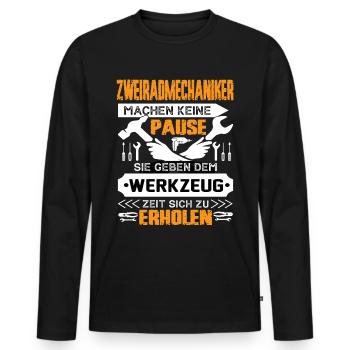 Zweiradmechaniker Machen Keine Pause - Männer Premium Bio Langarmshirt - Schwarz - Vorne - Nico (187cm)