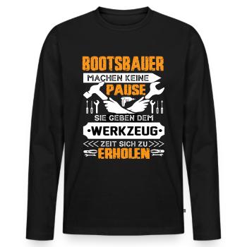 Bootesbauer Machen Keine Pause - Männer Premium Bio Langarmshirt - Schwarz - Vorne - Nico (187cm)
