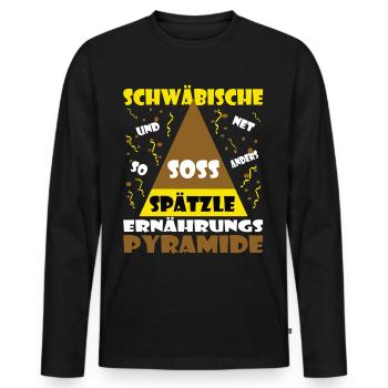 Pyramide alimentaire souabe - T-shirt manches longues Premium bio Homme - noir - Devant - Nico (187cm)