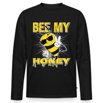 Be My Treasure Bee Love Beekeeper Honey - Men's Premium Organic Long Sleeve Shirt - black - Front - Nico (187cm)