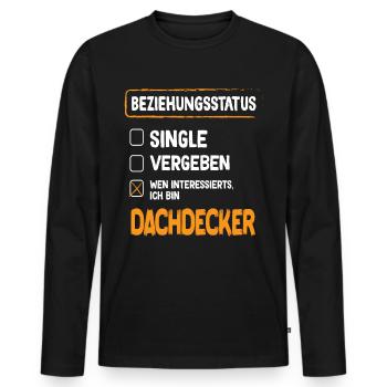 Statut de la relation de couvreur - T-shirt manches longues Premium bio Homme - noir - Devant - Nico (187cm)