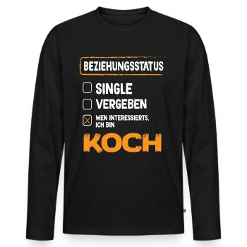 Statut de la relation avec Koch - T-shirt manches longues Premium bio Homme - noir - Devant - Nico (187cm)