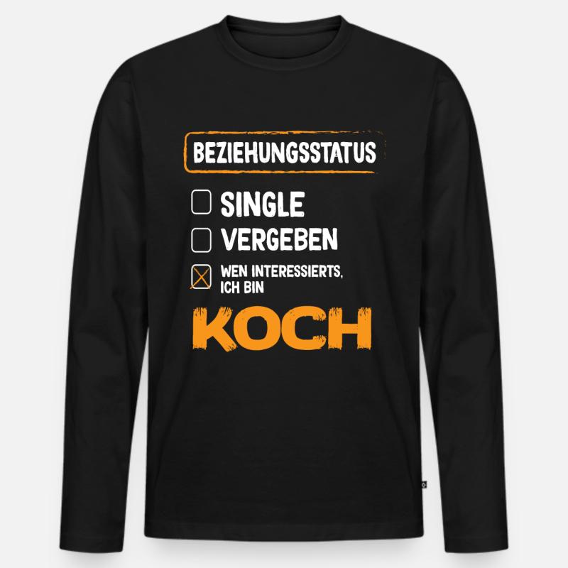 Koch Beziehungsstatus - Männer Premium Bio Langarmshirt - Schwarz