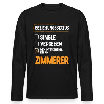Statut relationnel de Zimmerer - T-shirt manches longues Premium bio Homme - noir - Devant - Nico (187cm)