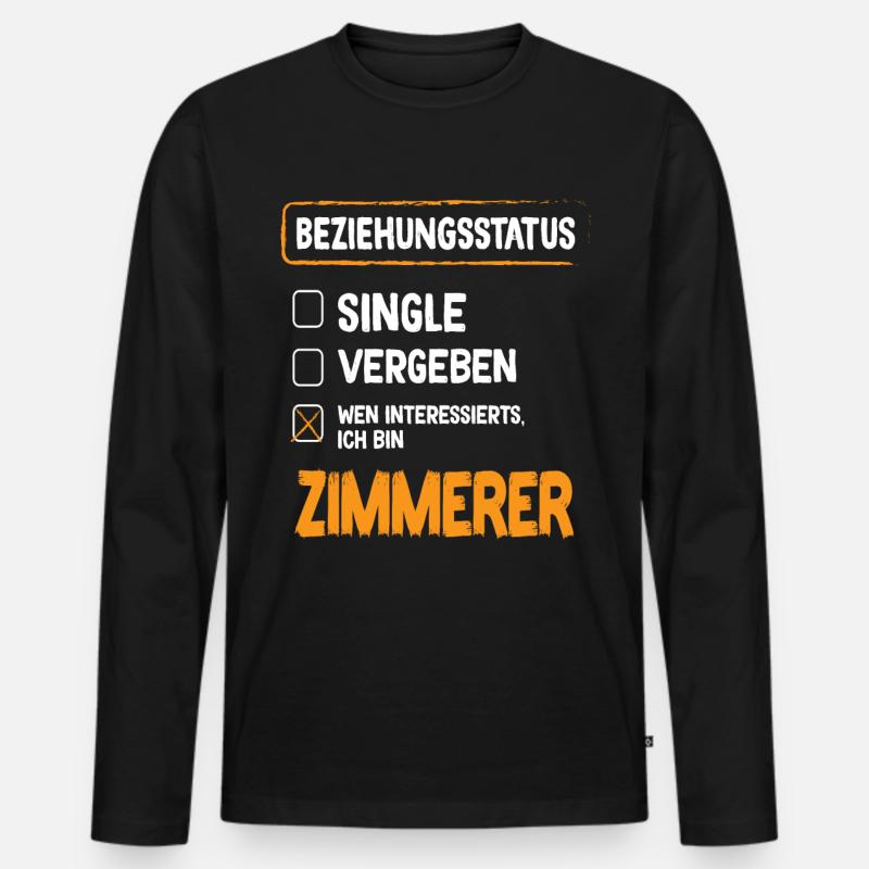 Zimmerer Beziehungsstatus - Männer Premium Bio Langarmshirt - Schwarz