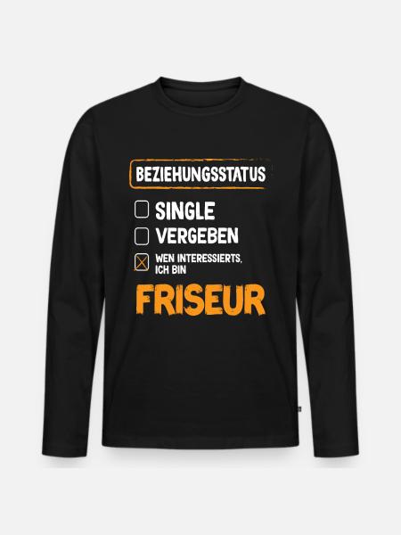Friseur Beziehungsstatus - Männer Premium Bio Langarmshirt - Schwarz