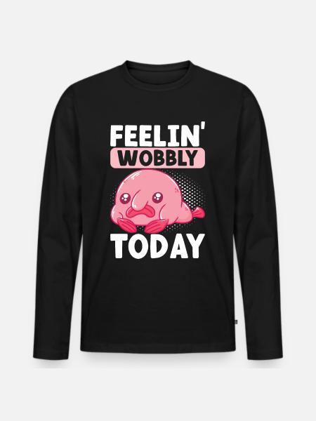 Süßer Blobfisch Hässlicher Fisch - Männer Premium Bio Langarmshirt - Schwarz