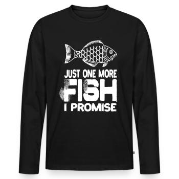 Juste un poisson de plus, je vous promets un poisson, un poisson, un poisson - T-shirt manches longues Premium bio Homme - noir - Devant - Nico (187cm)