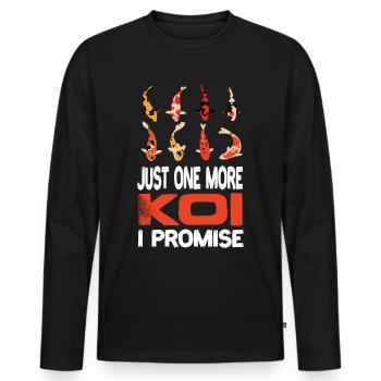 Juste un autre koi je promets Koi Kois Koi Fish - T-shirt manches longues Premium bio Homme - noir - Devant - Nico (187cm)